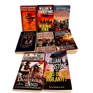 Western Book Lot (8) Johnstone, L'Amour, Eastwood, Compton, Nesbitt Paperbacks‎